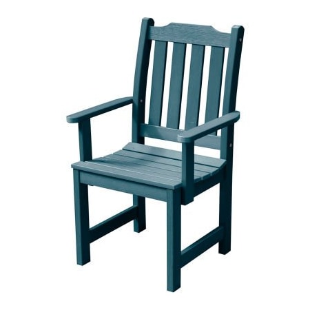 Highwood Usa Highwood Synthetic Wood Dining Chair With Arms, Nantucket Blue AD-CHDL2-NBE